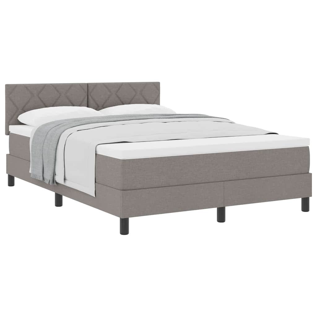 vidaXL Κρεβάτι box spring με στρώμα Taupe 140 x 200 cm ύφασμα