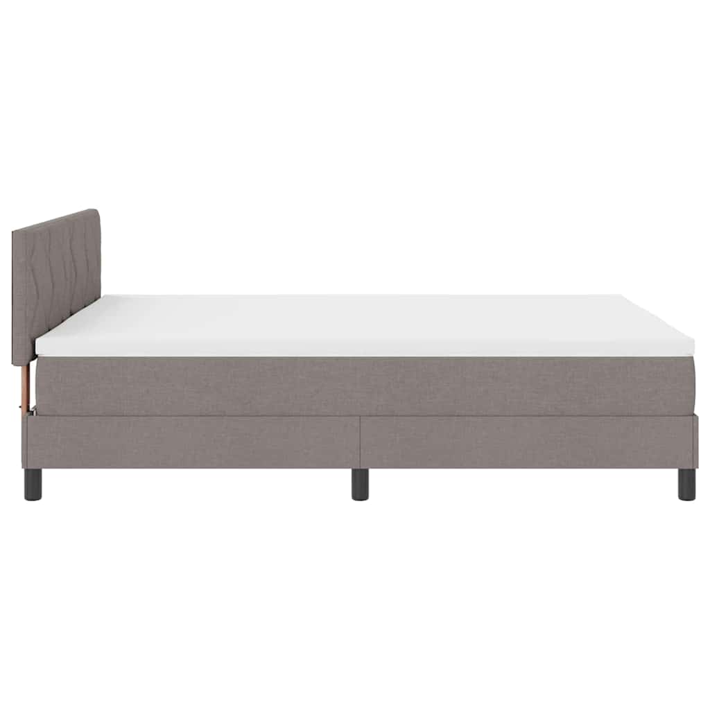 vidaXL Κρεβάτι box spring με στρώμα Taupe 140 x 200 cm ύφασμα