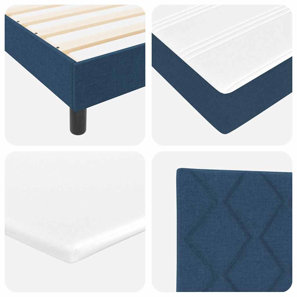 vidaXL Κρεβάτι με ελατήρια με κεφαλάρι Μπλε 140 x 200 cm ύφασμα