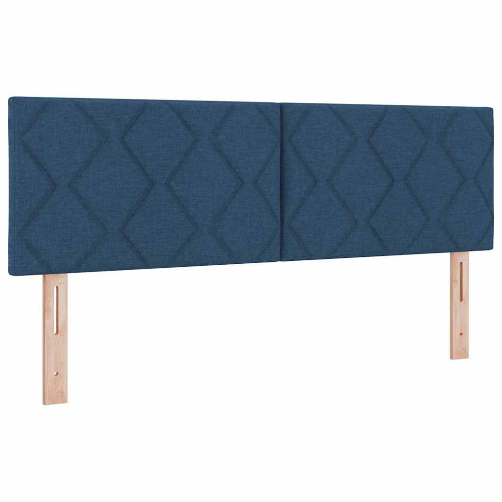 vidaXL Κρεβάτι με ελατήρια με κεφαλάρι Μπλε 140 x 200 cm ύφασμα