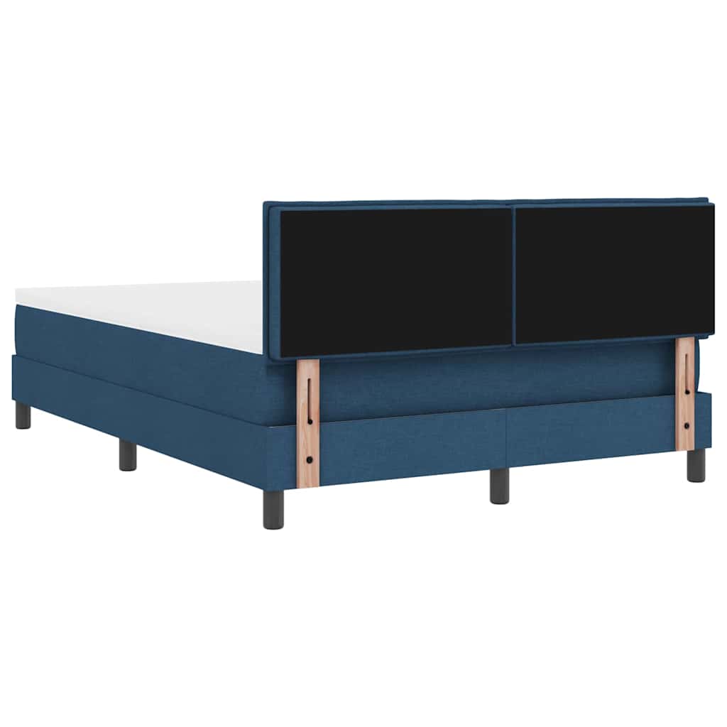 vidaXL Κρεβάτι με ελατήρια με κεφαλάρι Μπλε 140 x 200 cm ύφασμα