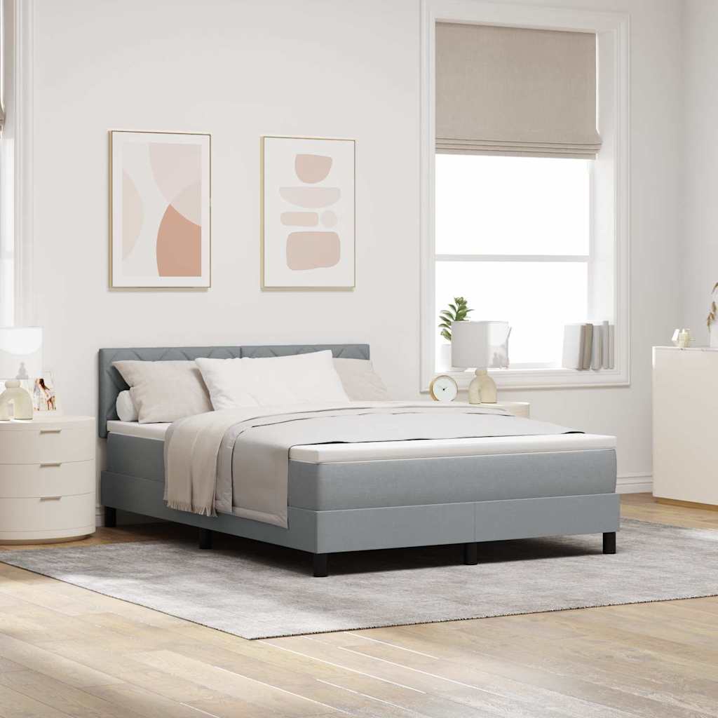 vidaXL Κρεβάτι με ελατήρια Ανοιχτό γκρι 160 x 200 cm ύφασμα