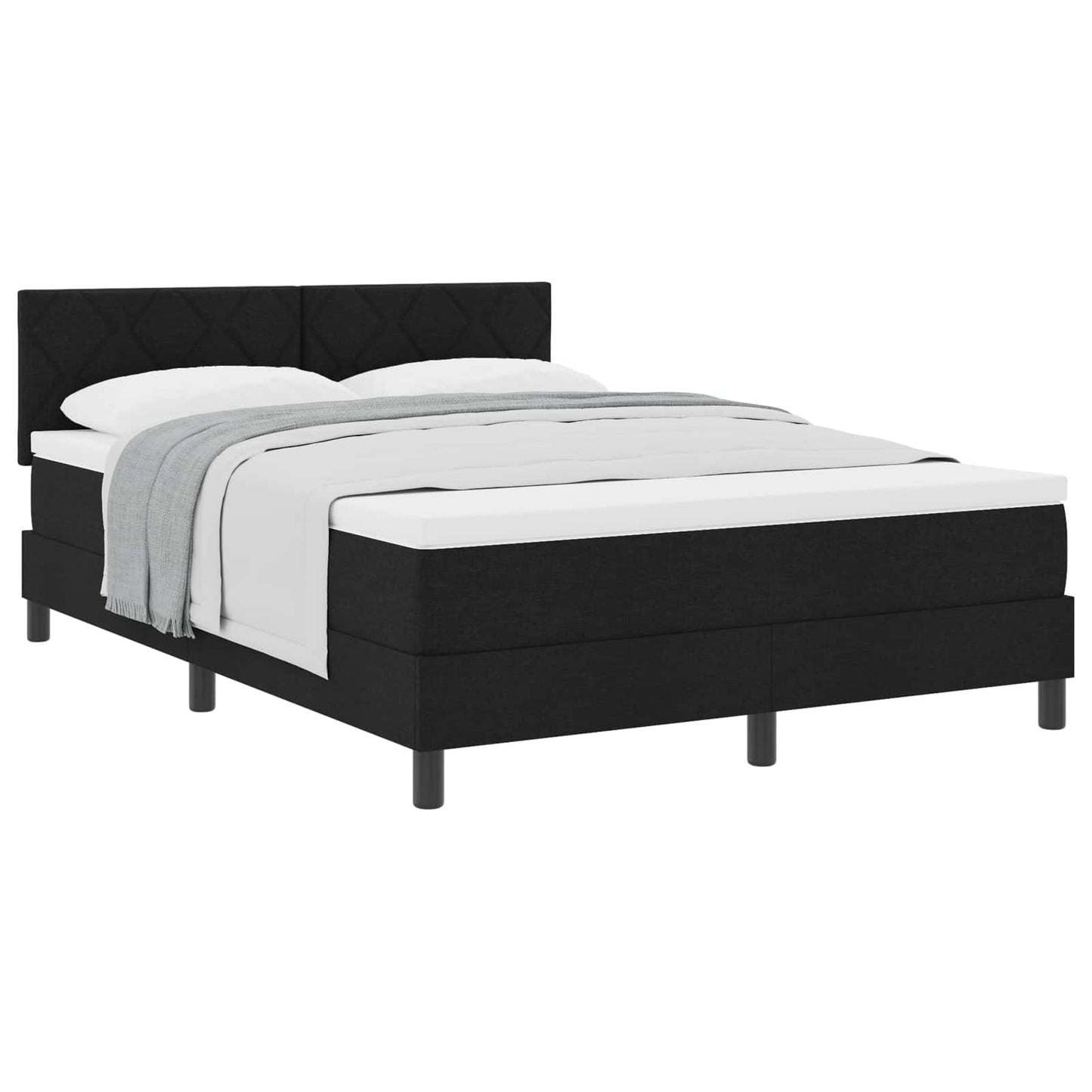 vidaXL Κρεβάτι με ελατήρια με κεφαλάρι Μαύρο 160 x 200 cm ύφασμα