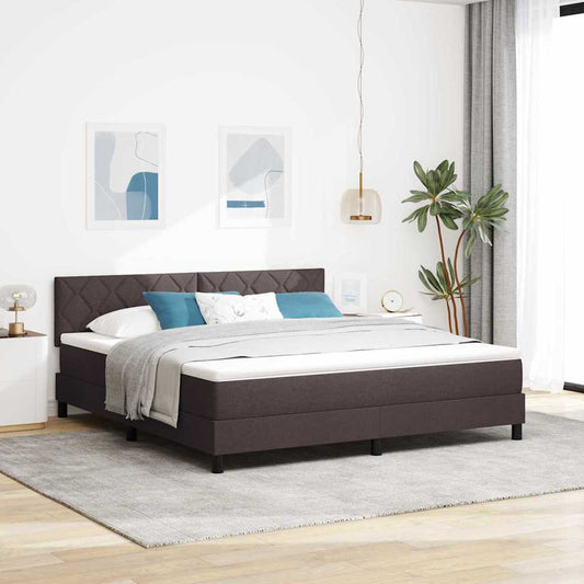 vidaXL Κρεβάτι box spring με στρώμα Σκούρο Καφέ 180 x 200 cm ύφασμα
