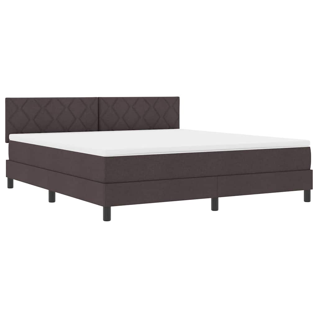 vidaXL Κρεβάτι box spring με στρώμα Σκούρο Καφέ 180 x 200 cm ύφασμα