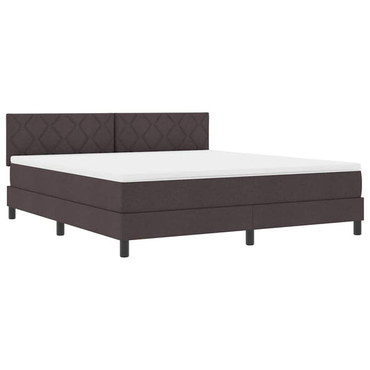 vidaXL Κρεβάτι box spring με στρώμα Σκούρο Καφέ 180 x 200 cm ύφασμα
