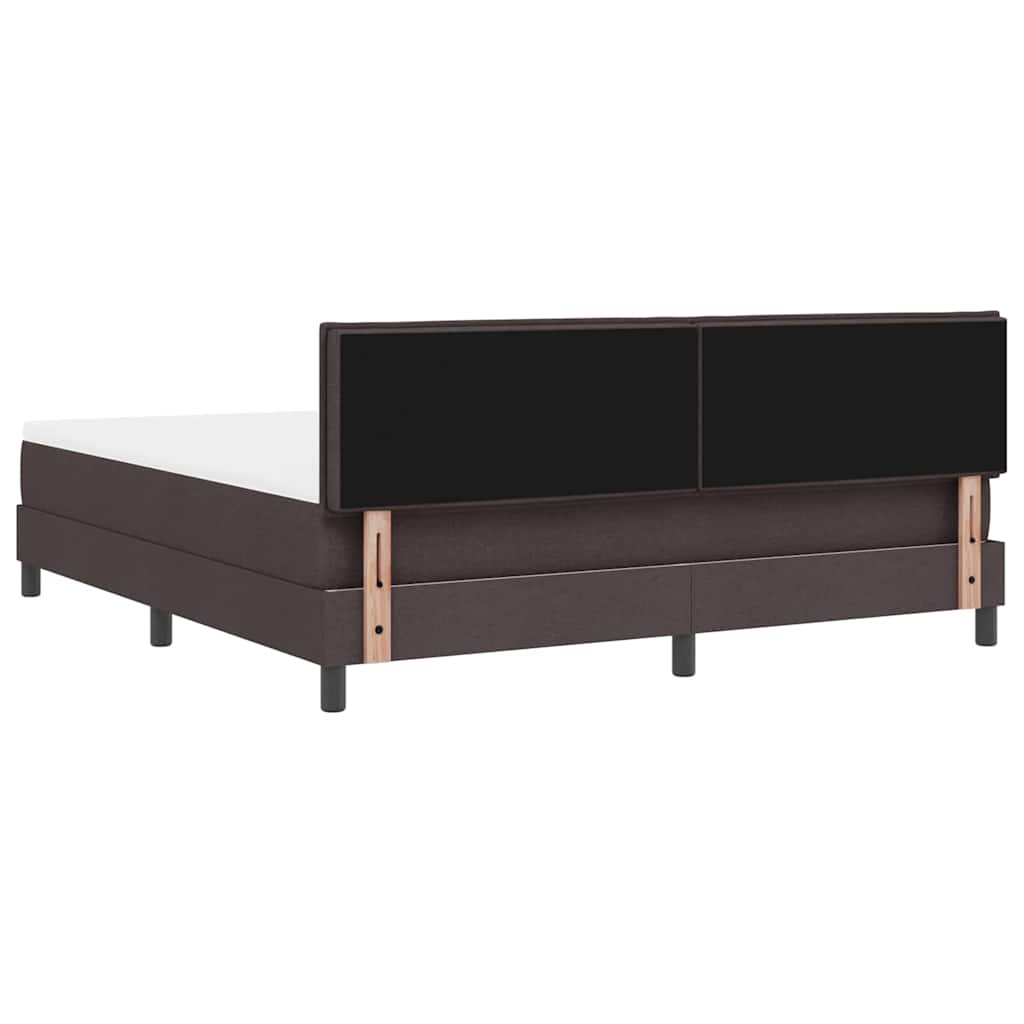 vidaXL Κρεβάτι box spring με στρώμα Σκούρο Καφέ 180 x 200 cm ύφασμα