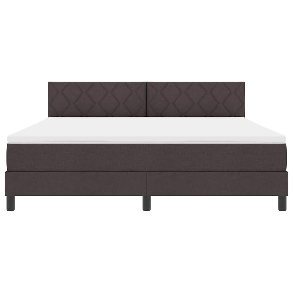 vidaXL Κρεβάτι box spring με στρώμα Σκούρο Καφέ 180 x 200 cm ύφασμα
