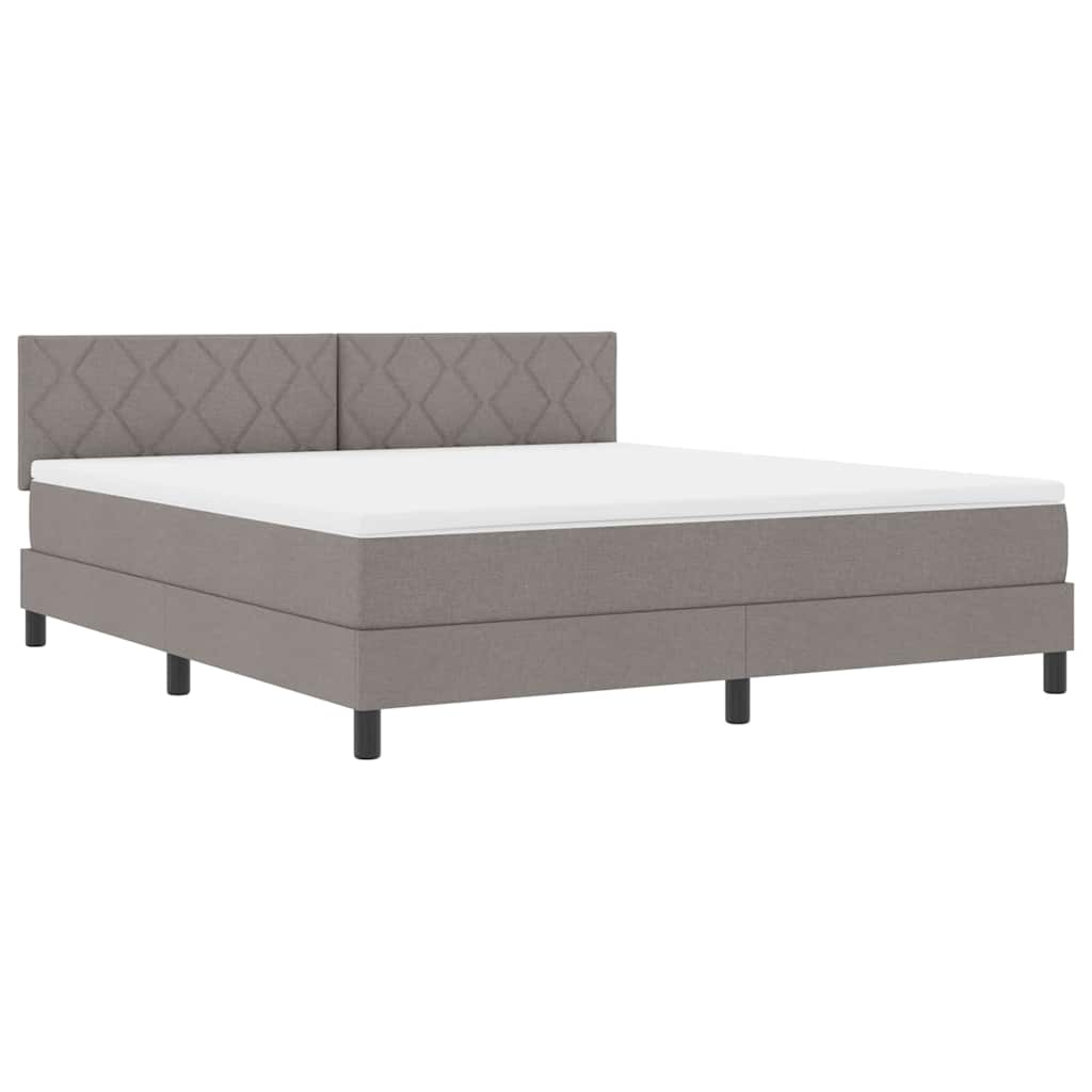 vidaXL Κρεβάτι box spring με στρώμα Taupe 180 x 200 cm ύφασμα
