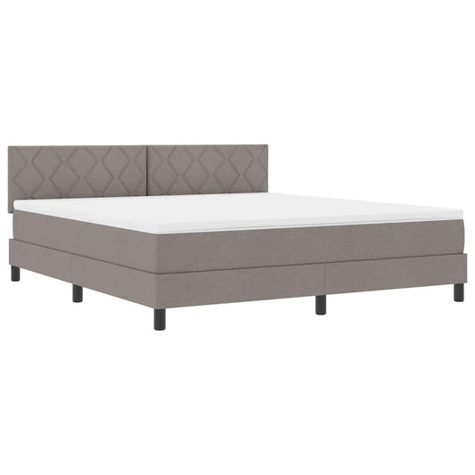 vidaXL Κρεβάτι box spring με στρώμα Taupe 180 x 200 cm ύφασμα