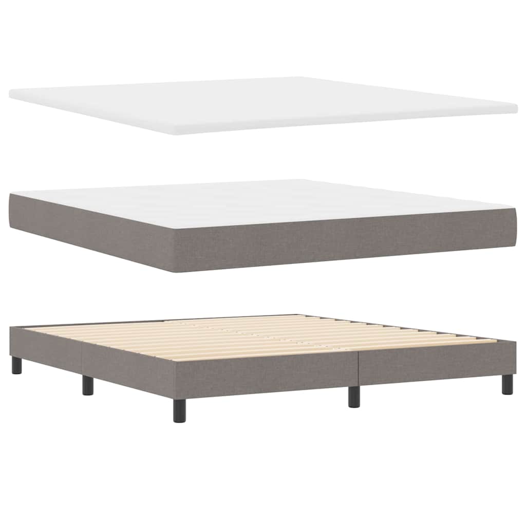 vidaXL Κρεβάτι box spring με στρώμα Taupe 180 x 200 cm ύφασμα