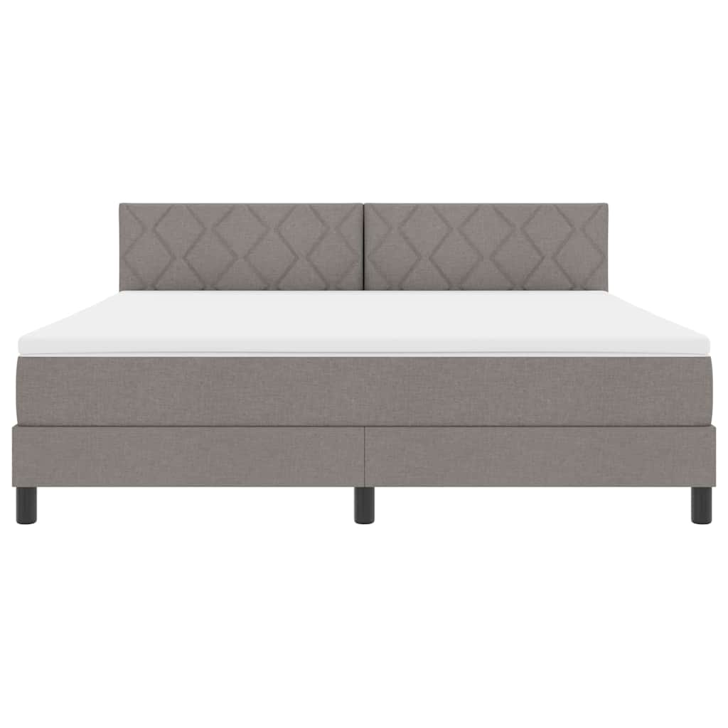 vidaXL Κρεβάτι box spring με στρώμα Taupe 180 x 200 cm ύφασμα