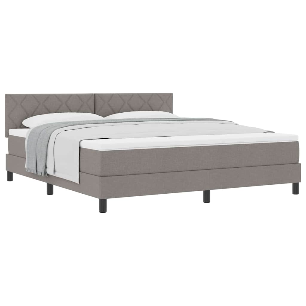 vidaXL Κρεβάτι box spring με στρώμα Taupe 180 x 200 cm ύφασμα