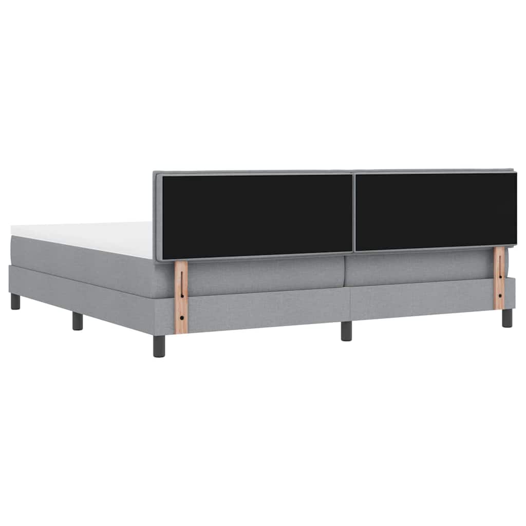 vidaXL Κρεβάτι box spring με στρώμα Ανοιχτό γκρι 200 x 200 cm ύφασμα