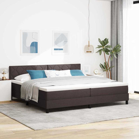vidaXL Κρεβάτι box spring με στρώμα Σκούρο Καφέ 200 x 200 cm ύφασμα