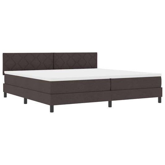 vidaXL Κρεβάτι box spring με στρώμα Σκούρο Καφέ 200 x 200 cm ύφασμα