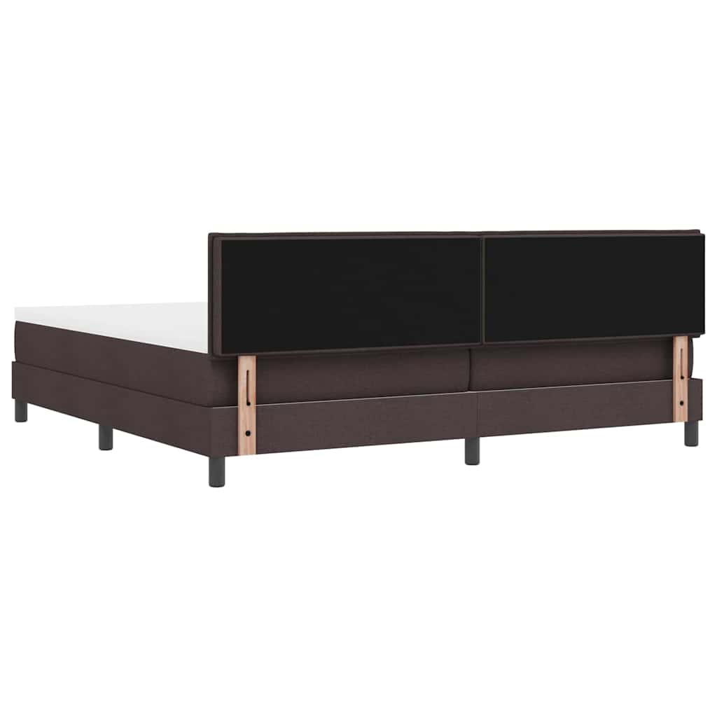 vidaXL Κρεβάτι box spring με στρώμα Σκούρο Καφέ 200 x 200 cm ύφασμα