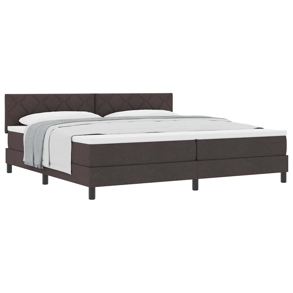 vidaXL Κρεβάτι box spring με στρώμα Σκούρο Καφέ 200 x 200 cm ύφασμα