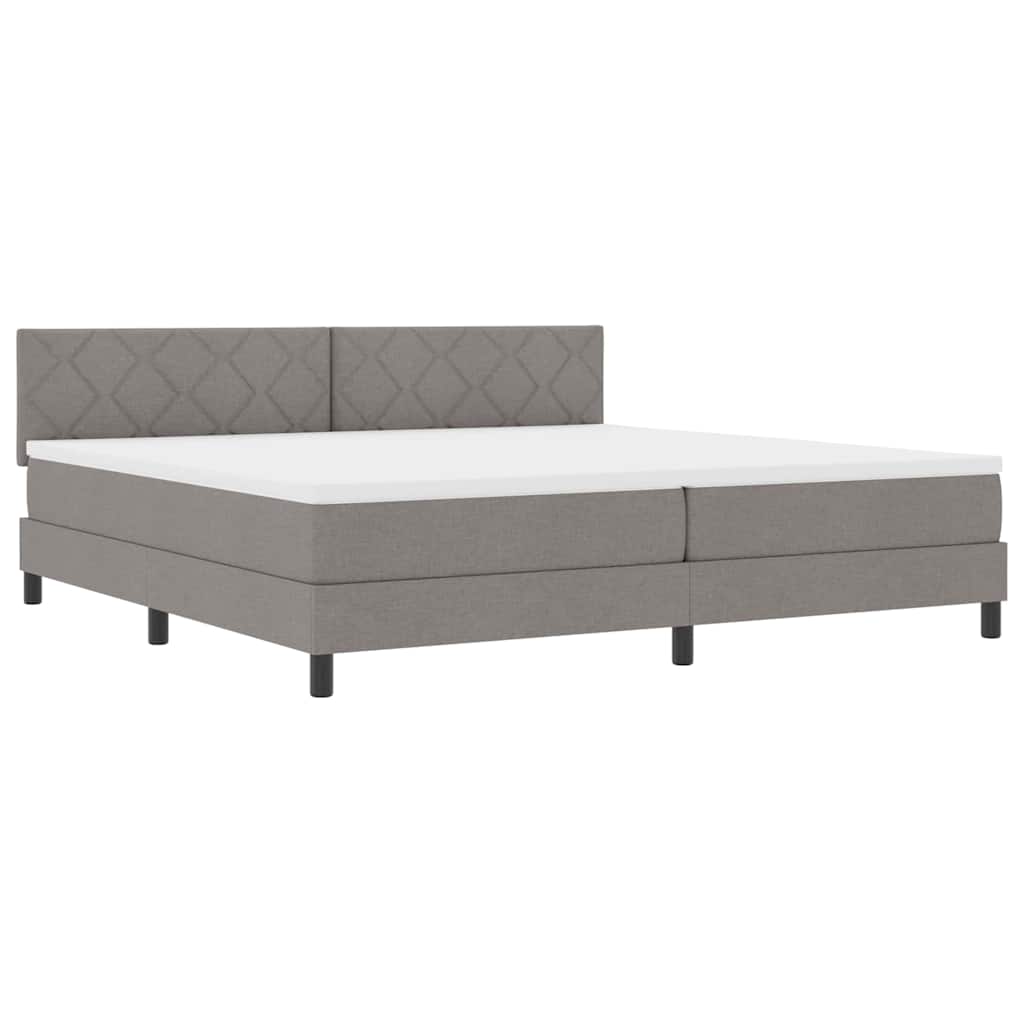 vidaXL Κρεβάτι box spring με στρώμα Taupe 200 x 200 cm ύφασμα