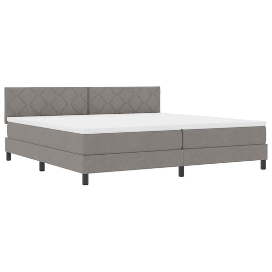 vidaXL Κρεβάτι box spring με στρώμα Taupe 200 x 200 cm ύφασμα