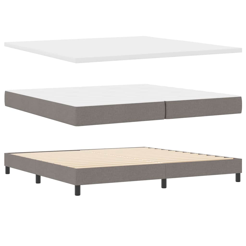 vidaXL Κρεβάτι box spring με στρώμα Taupe 200 x 200 cm ύφασμα