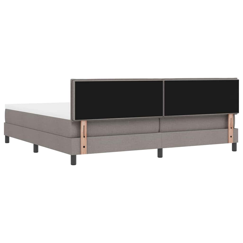 vidaXL Κρεβάτι box spring με στρώμα Taupe 200 x 200 cm ύφασμα