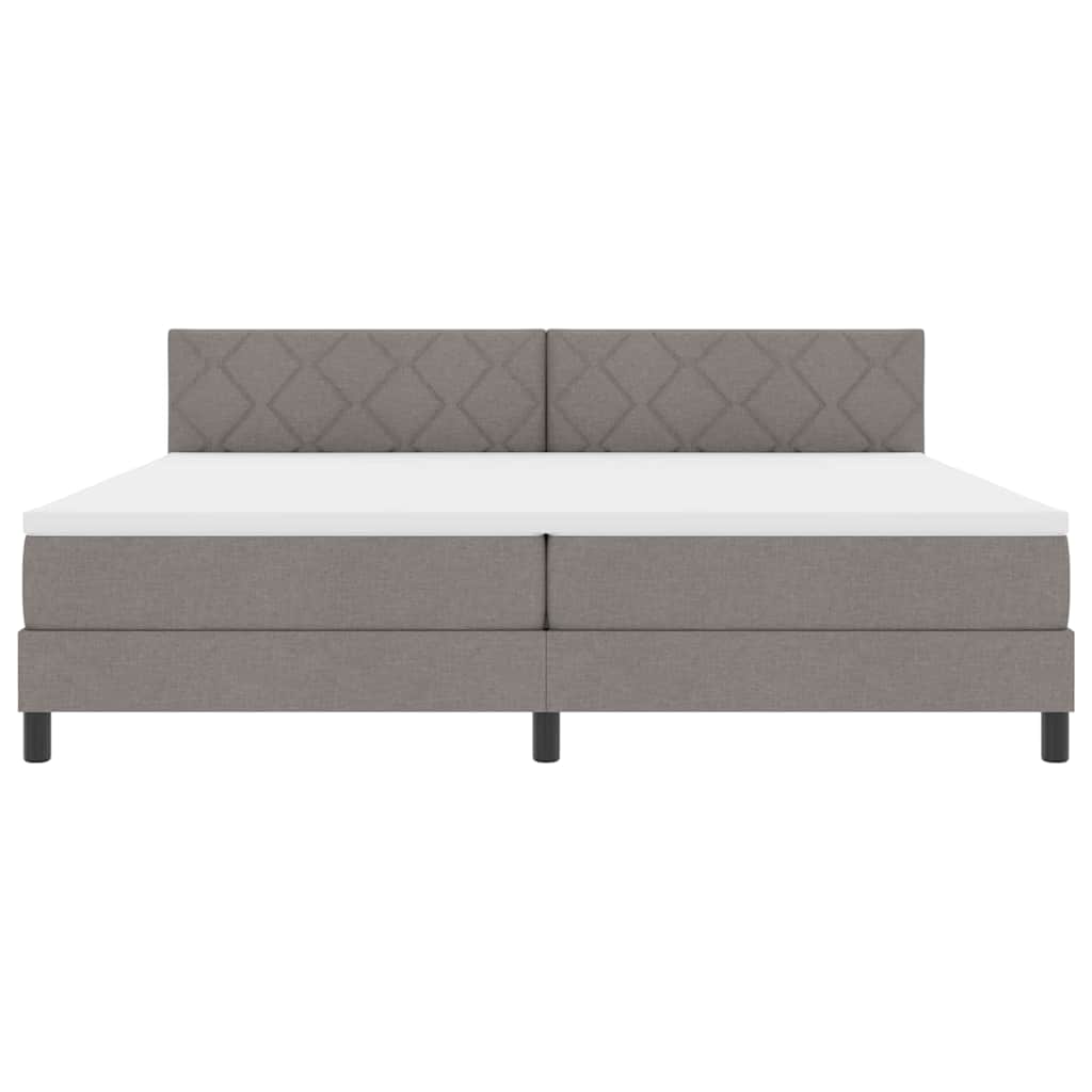 vidaXL Κρεβάτι box spring με στρώμα Taupe 200 x 200 cm ύφασμα