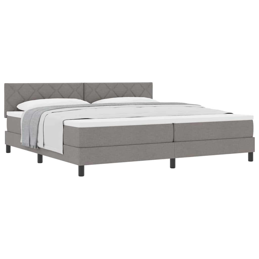 vidaXL Κρεβάτι box spring με στρώμα Taupe 200 x 200 cm ύφασμα