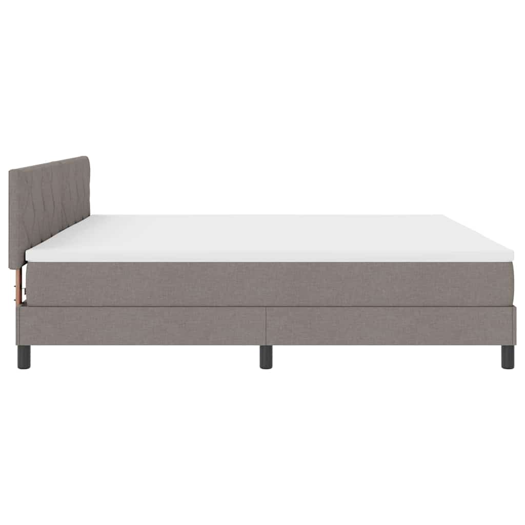 vidaXL Κρεβάτι box spring με στρώμα Taupe 200 x 200 cm ύφασμα