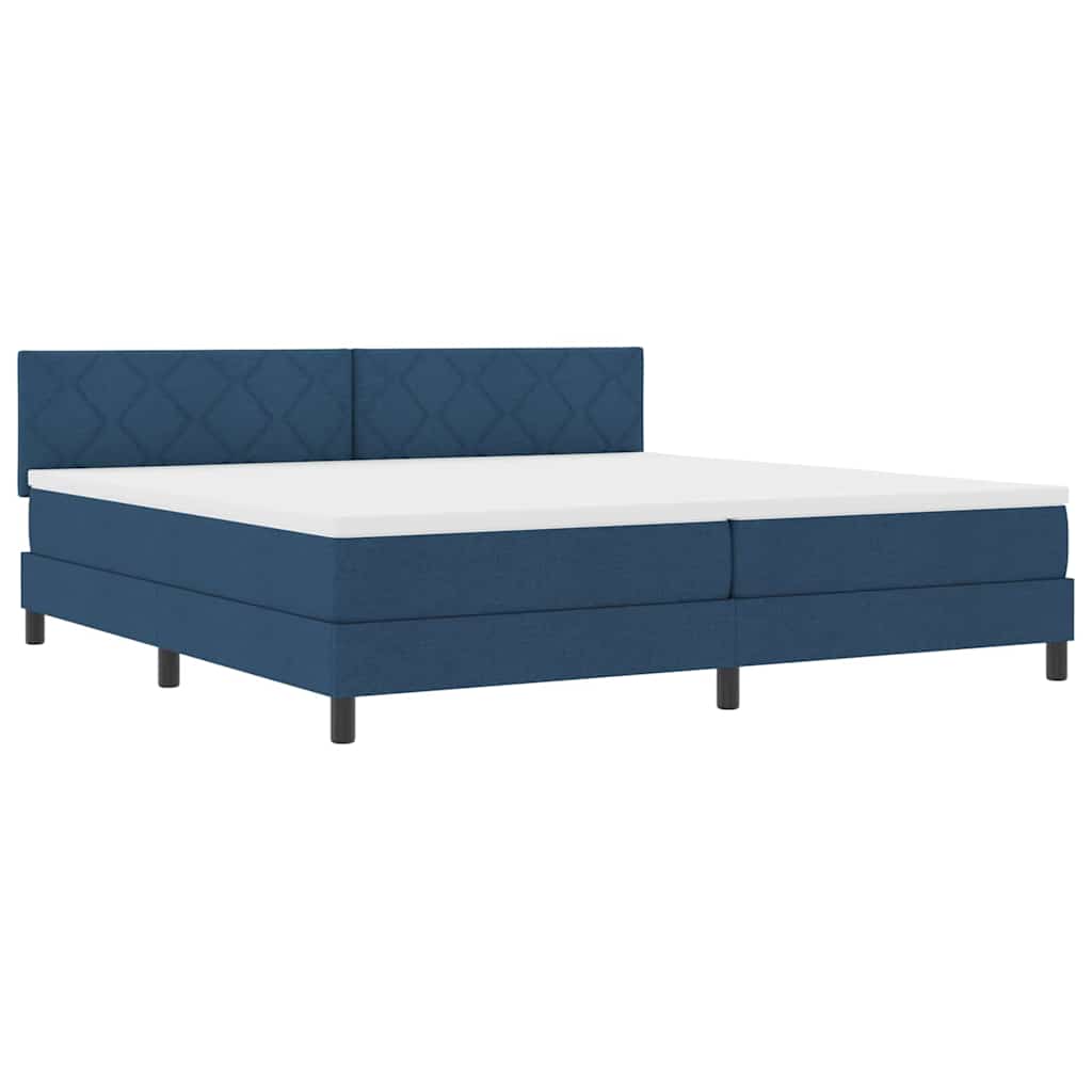 vidaXL Κρεβάτι box spring με στρώμα με στρώμα Μπλε 200 x 200 cm ύφασμα