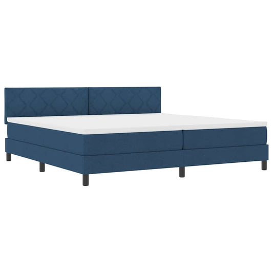 vidaXL Κρεβάτι box spring με στρώμα με στρώμα Μπλε 200 x 200 cm ύφασμα