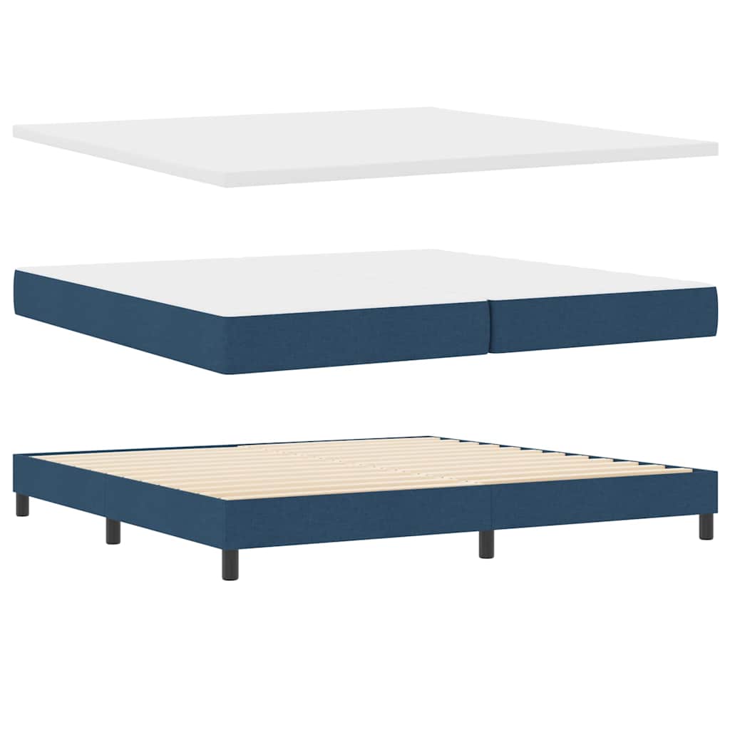 vidaXL Κρεβάτι box spring με στρώμα με στρώμα Μπλε 200 x 200 cm ύφασμα
