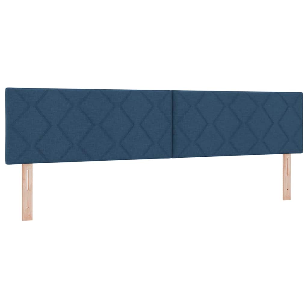 vidaXL Κρεβάτι box spring με στρώμα με στρώμα Μπλε 200 x 200 cm ύφασμα