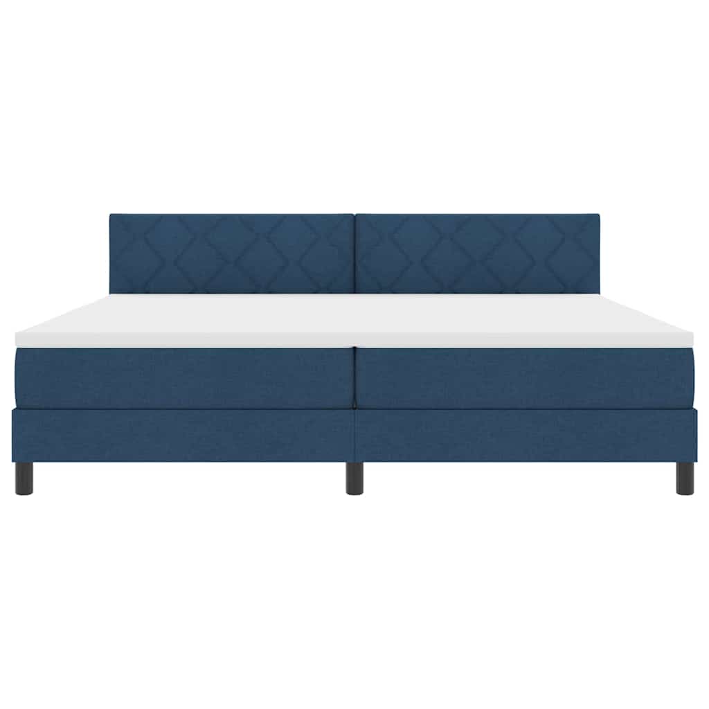 vidaXL Κρεβάτι box spring με στρώμα με στρώμα Μπλε 200 x 200 cm ύφασμα