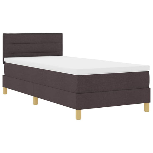 vidaXL Κρεβάτι box spring με στρώμα Σκούρο Καφέ 80 x 200 cm ύφασμα