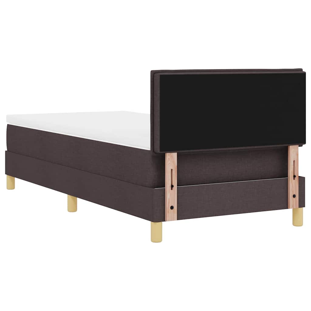vidaXL Κρεβάτι box spring με στρώμα Σκούρο Καφέ 80 x 200 cm ύφασμα