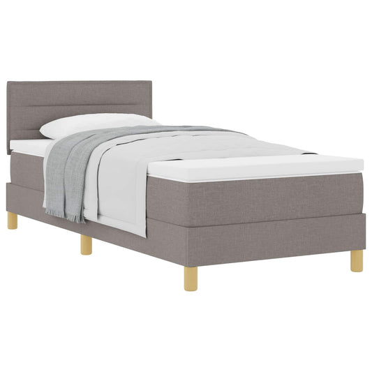 vidaXL Κρεβάτι με ελατήρια με μαξιλάρι Taupe 90 x 190 cm ύφασμα