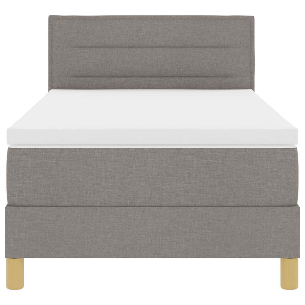 vidaXL Κρεβάτι με ελατήρια με μαξιλάρι Taupe 90 x 200 cm ύφασμα