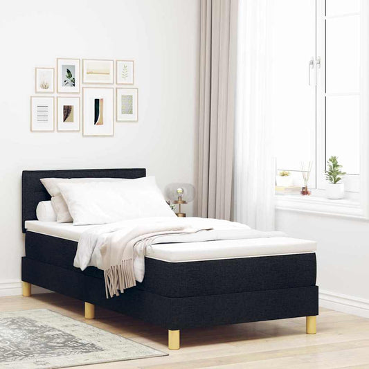 vidaXL Κρεβάτι box spring με στρώμα Μαύρο 100 x 200 cm ύφασμα