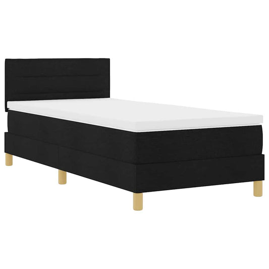 vidaXL Κρεβάτι box spring με στρώμα Μαύρο 100 x 200 cm ύφασμα