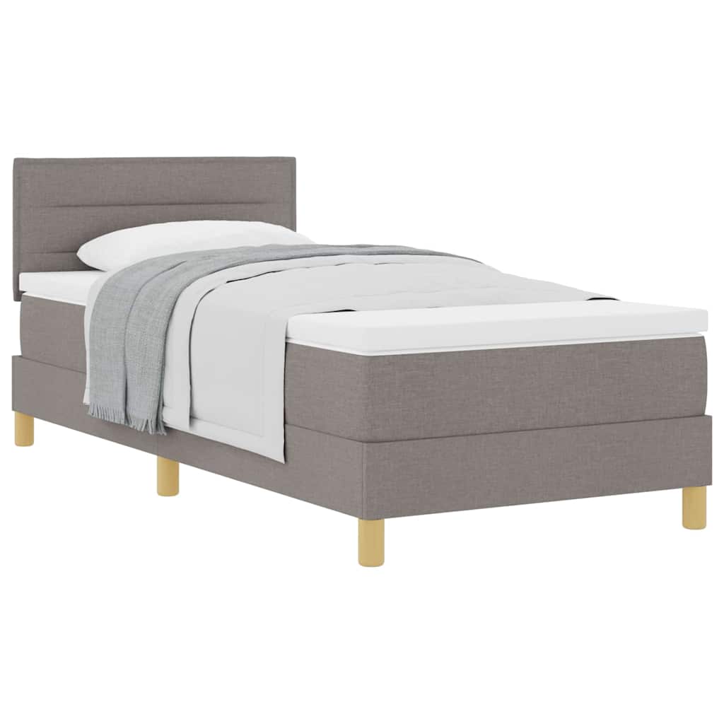 vidaXL Κρεβάτι box spring με στρώμα Taupe 100 x 200 cm ύφασμα