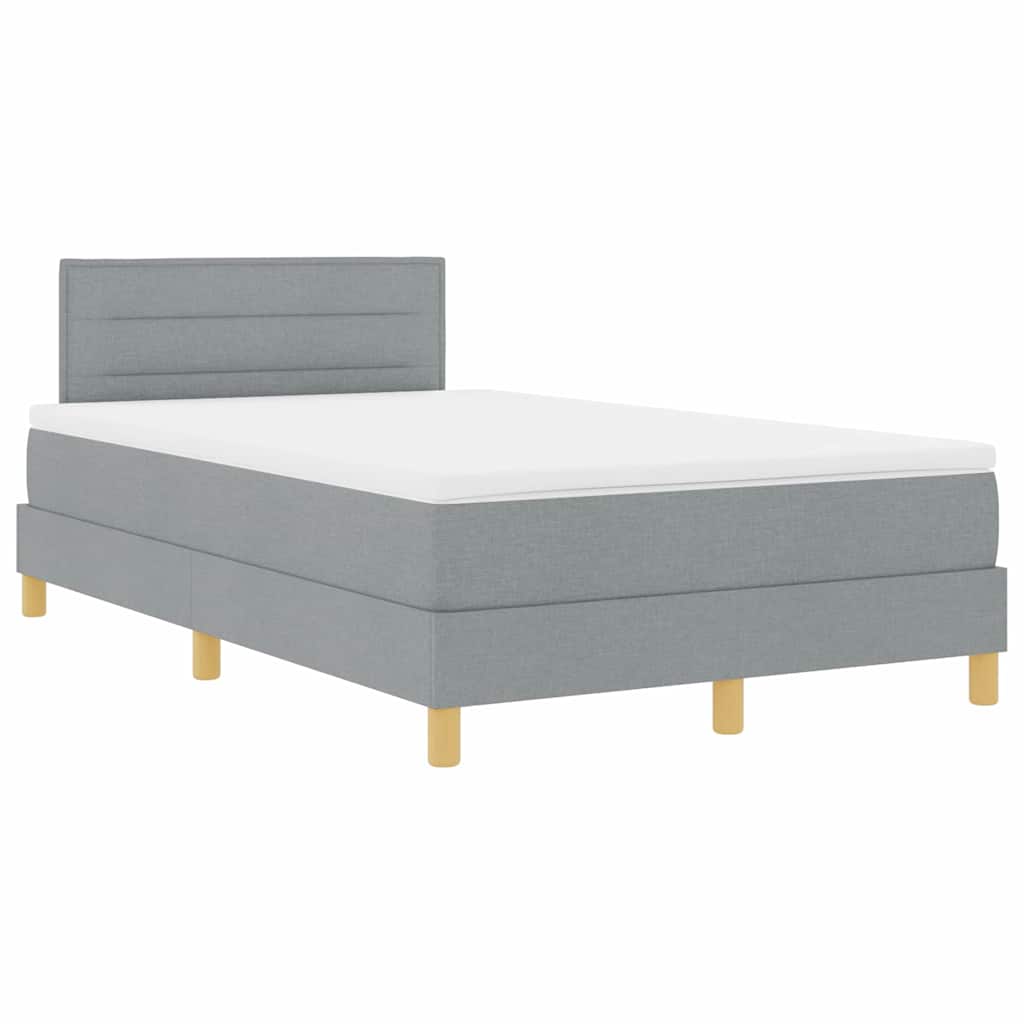 vidaXL Κρεβάτι box spring με στρώμα Ανοιχτό γκρι 120 x 190 cm ύφασμα
