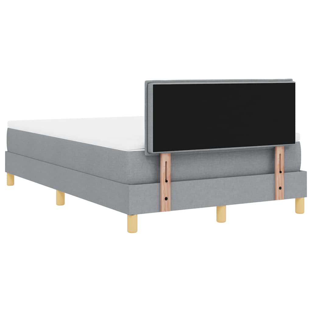 vidaXL Κρεβάτι box spring με στρώμα Ανοιχτό γκρι 120 x 190 cm ύφασμα