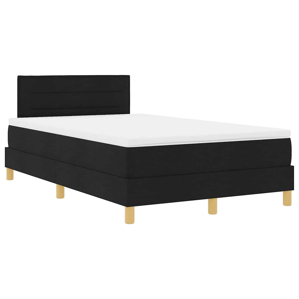 vidaXL Κρεβάτι box spring με στρώμα Μαύρο 120 x 190 cm ύφασμα