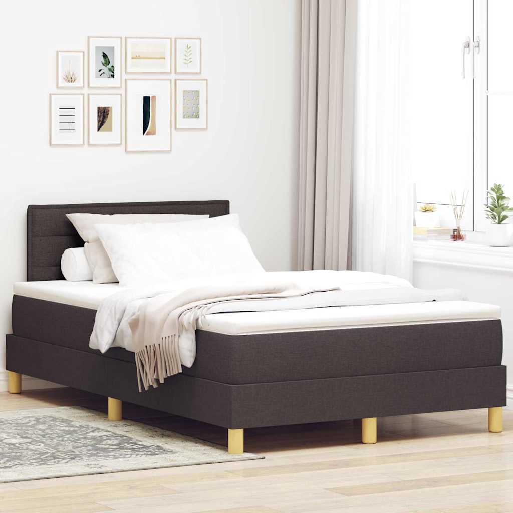 vidaXL Κρεβάτι box spring με στρώμα με στρώμα Σκούρο καφέ Σκούρο καφέ