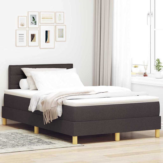 vidaXL Κρεβάτι box spring με στρώμα με στρώμα Σκούρο καφέ Σκούρο καφέ