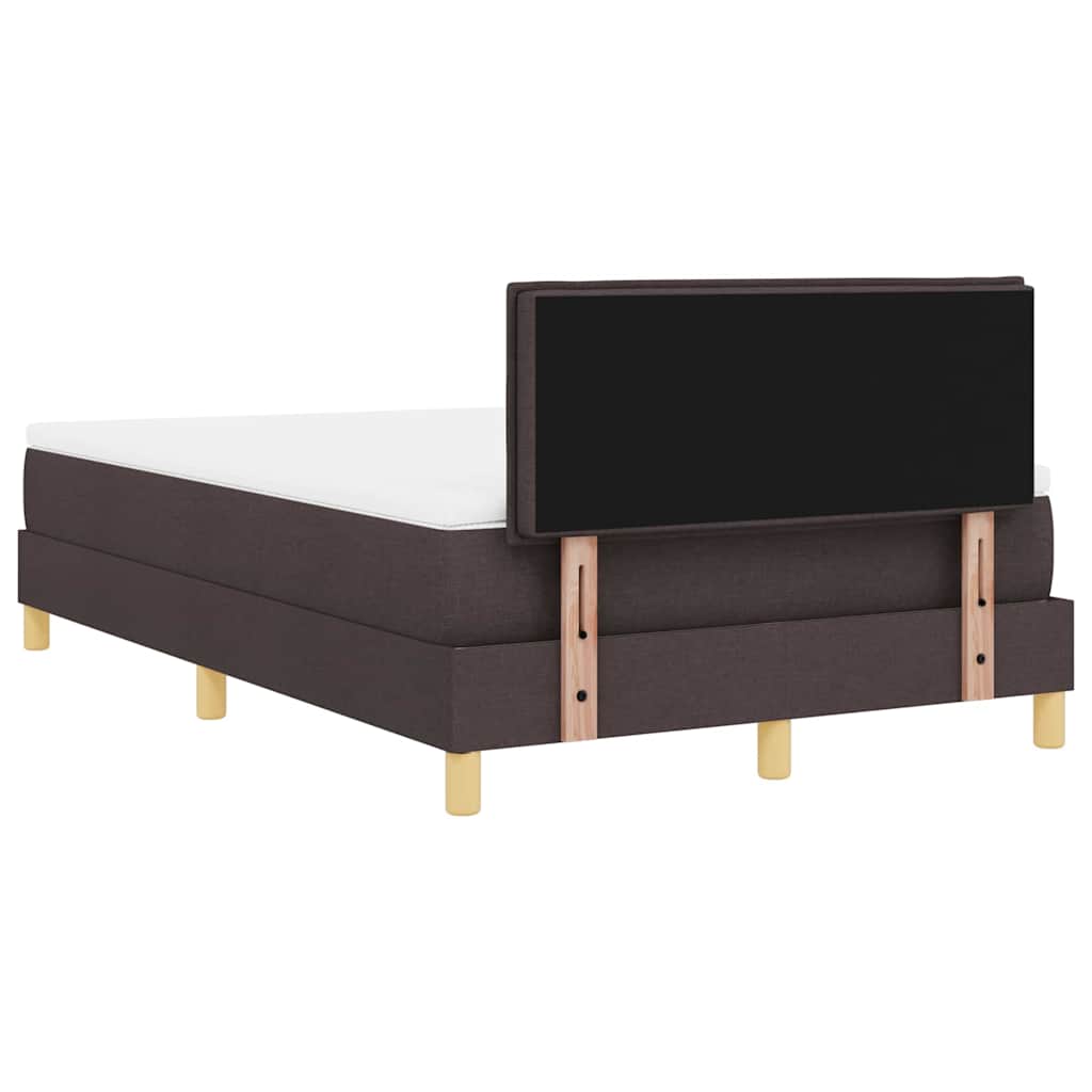vidaXL Κρεβάτι box spring με στρώμα με στρώμα Σκούρο καφέ Σκούρο καφέ