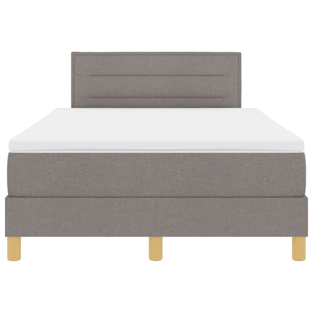 vidaXL Κρεβάτι box spring με στρώμα Taupe 120 x 190 cm ύφασμα