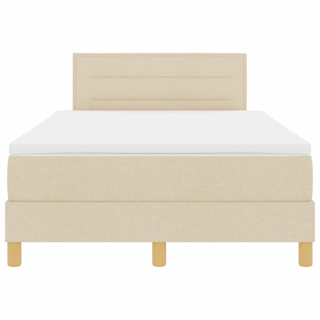 vidaXL Κρεβάτι με ελατήρια με μαξιλάρι Κρεμ 120 x 190 cm ύφασμα