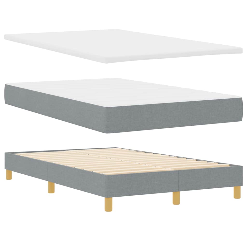 vidaXL Κρεβάτι box spring με στρώμα Ανοιχτό γκρι 120 x 200 cm ύφασμα